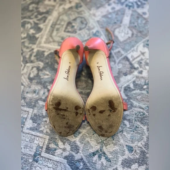 Sam Edelman Patti Monotone Leather Sandals, Light Coral - SIZE 10 - Picture 6 of 7